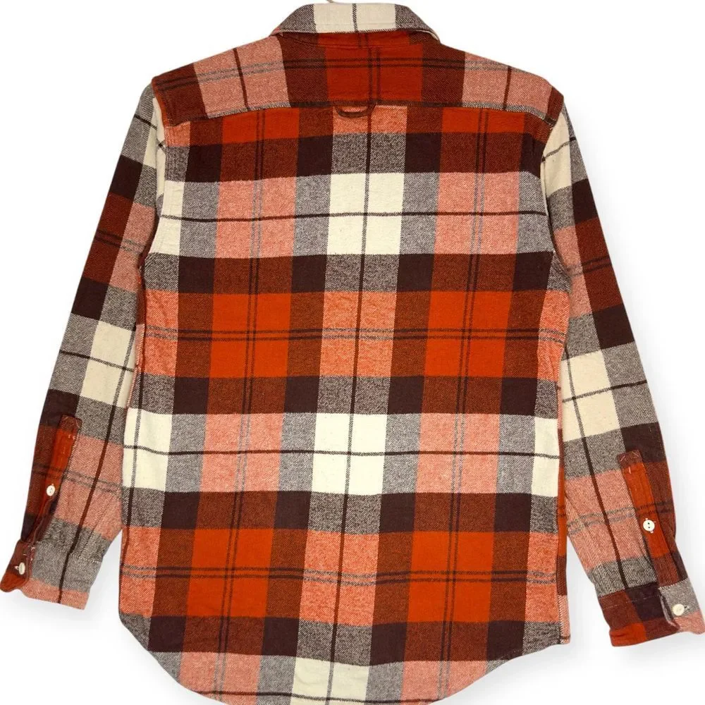 Levi's Relaxed Plaid Flannel Button Down Shirt Orange/Brown Fall  size‎ Small